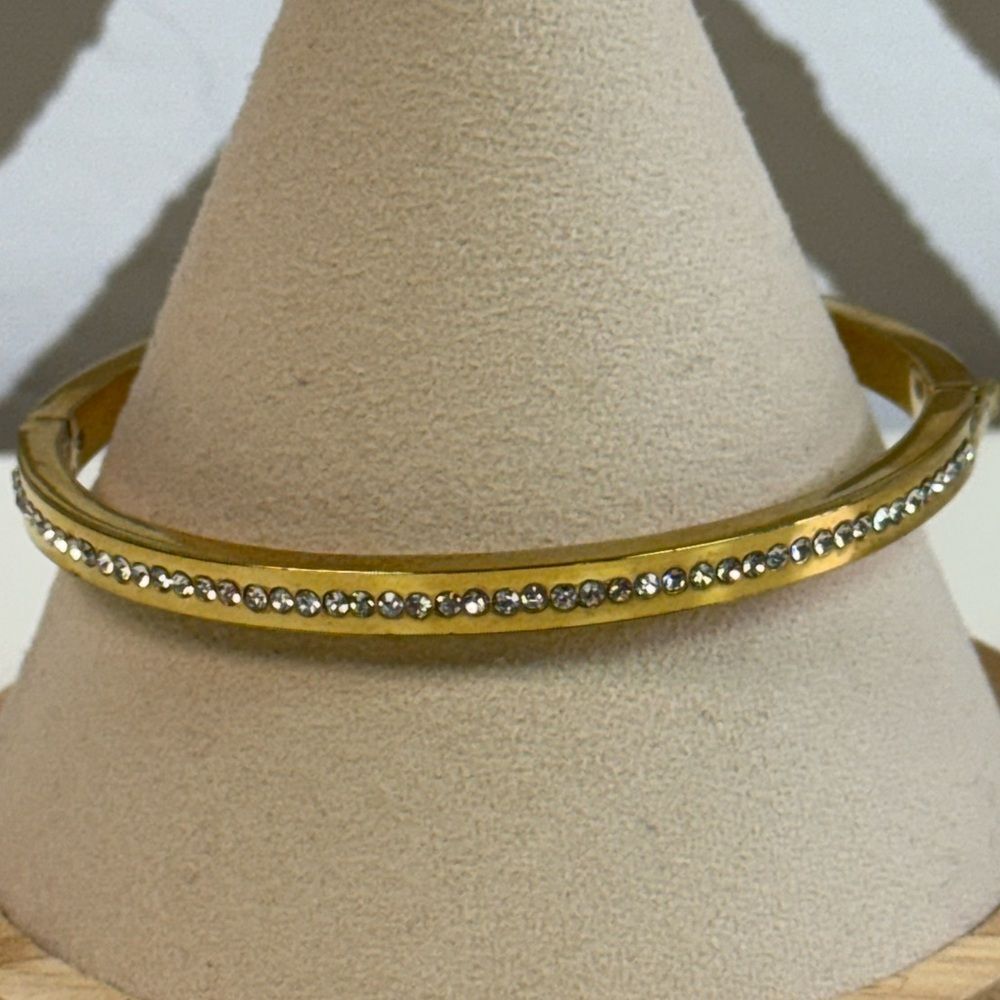 Kate Spade Gold & Crystal Hinged Bracelet